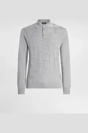 Dolce & Gabbana Polo De Seda Con Logotipo Jacquard - Hombre Prendas De Punto 44