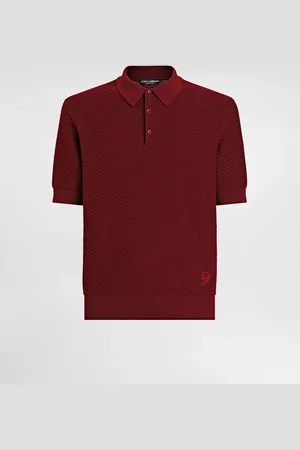 Dolce & Gabbana Polo De Algodón Con Logotipo Bordado - Hombre Prendas De Punto 48