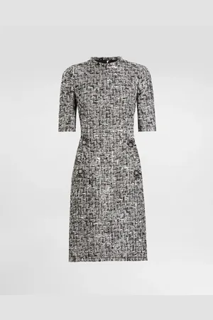 Dolce & Gabbana Vestido Midi De Manga Corta En Tweed Raschel - Mujer Vestidos 36