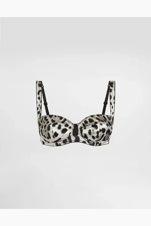 Dolce & Gabbana Sujetador Balconette De Raso Con Estampado De Leopardo - Mujer Lingerie Raso 1b