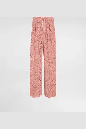 Dolce & Gabbana Pantalón Acampanado De Encaje Cordonetto Floral Con Logotipo Dg - Mujer Pantalones Largos Y Cortos 36