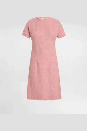 Dolce & Gabbana Vestido Midi De Tweed Raschel Con Logotipo Dg - Mujer Vestidos 40