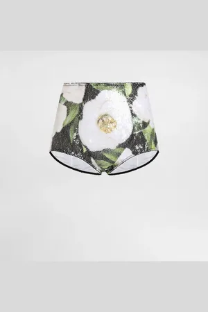 Dolce & Gabbana Culotte De Cady Bordado De Lentejuelas Con Estampado De Gardenias - Mujer Lingerie 1