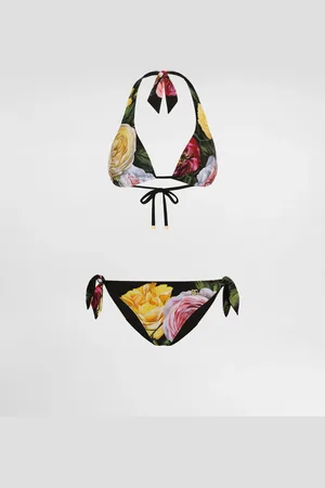 Dolce & Gabbana Bikini De Triángulo Con Relleno Estampado De Rosas Y Peonías - Mujer Moda Baño 1