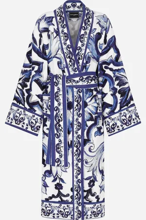 Dolce & Gabbana Terry Cotton Bath Robe - Albornoces Con Motivo Integral Xs