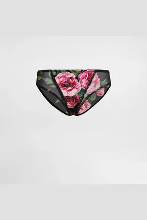 Dolce & Gabbana Braguita De Raso Y Tul Con Estampado De Rosas - Mujer Lingerie 1