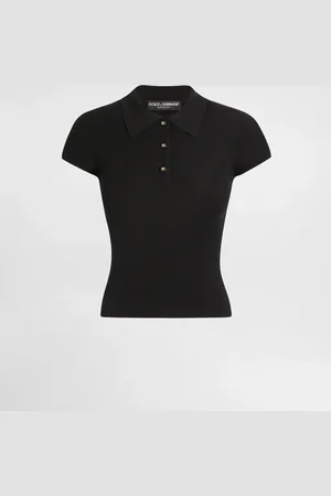 Dolce & Gabbana Polo De Viscosa Acanalada - Mujer Camisetas Y Sudaderas 40