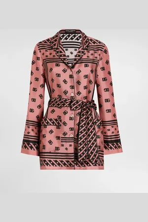 Dolce & Gabbana Camisa Estilo Pijama De Sarga De Seda Con Estampado Fular Logotipo Dg Integral - Mujer Camisas Y Tops 38