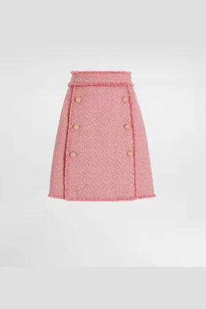 Dolce & Gabbana Falda Corta De Tweed Raschel Con Botones Decorativos Con Logotipo Dg - Mujer Faldas 36