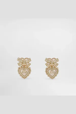 Dolce & Gabbana Devotion Earrings In 18kt Yellow With Diamonds - Mujer Pendientes Dorado Onesize