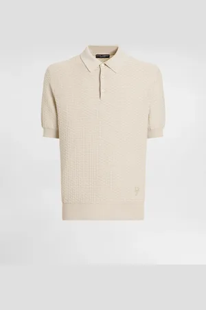 Dolce & Gabbana Polo De Algodón Con Logotipo Bordado - Hombre Prendas De Punto 44
