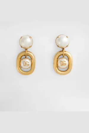 Dolce & Gabbana Pendientes Cabujón Con Logotipo Dg - Mujer Bisutería Metal Onesize