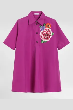 Dolce & Gabbana Vestido De Popelina De Algodón Y Parche - Mujer Vestidos 2 Years