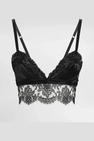 Dolce & Gabbana Top Estilo Bralette De Raso Y Encaje - Mujer Lingerie 3