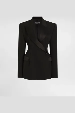 Dolce & Gabbana Chaqueta Tipo Esmoquin De Botonadura Doble En Gabardina De Lana - Mujer Chaquetas Lana 42