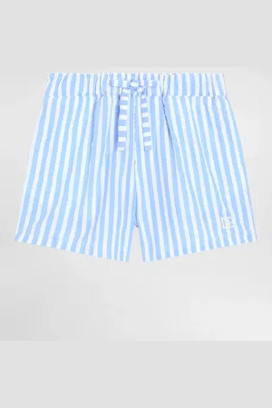 Dolce & Gabbana Striped Seersucker Shorts With Dg Logo - Hombre Pantalones Largos Y Cortos #n/d 3/6 Months