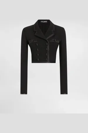 Dolce & Gabbana Chaqueta Corta De Botonadura Cruzada En Crepé De Lana - Mujer Abrigos Y Chaquetones 40