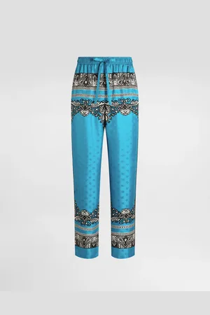 Dolce & Gabbana Pantalón Tipo Pijama De Seda Con Estampado Bandana - Hombre Pantalones Largos Y Cortos 44