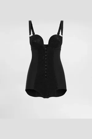 Dolce & Gabbana Bodi Escotado De Elástico Y Encaje Con Copas Cónicas - Mujer Camisas Y Tops 38