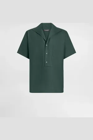 Dolce & Gabbana Camisa Con Tres Botones Y Manga Corta De Lino - Hombre Camisas Lino 39