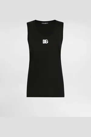 Dolce & Gabbana Camiseta Sin Mangas Holgada De Punto Con Logotipo Dg Bordado - Mujer Camisetas Y Sudaderas 36