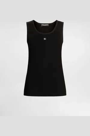 Dolce & Gabbana Camiseta Sin Mangas De Punto Acanalado Con Pin Logotipo Dg - Mujer Camisetas Y Sudaderas 36