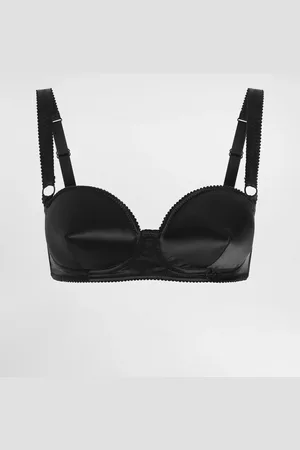 Dolce & Gabbana Sujetador Balconette De Raso Con Copas Cónicas - Mujer Lingerie 1b