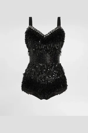 Dolce & Gabbana Bodi Bordado De Lentejuelas Y Microperlitas - Mujer Camisas Y Tops 38