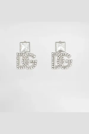 Dolce & Gabbana Pendientes De Strass Con Logotipo Dg - Mujer Bisutería Metal Onesize