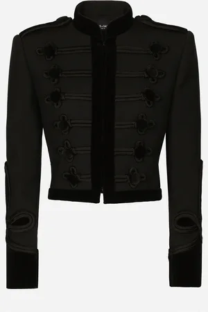 Dolce & Gabbana Chaqueta Tipo Frac En Gabardina Doble De Lana Con Alamares - Mujer Chaquetas 38