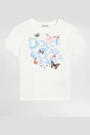 Dolce & Gabbana Camiseta De Punto Con Mariposas Y Logotipo - Mujer Camisetas Y Sudaderas 2 Years