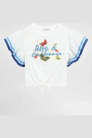 Dolce & Gabbana Camiseta De Punto Y Popelina Con Logotipo - Mujer Camisetas Y Sudaderas Multicolor 3 Years