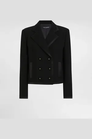 Dolce & Gabbana Chaqueta Corta De Botonadura Cruzada En Crepé De Lana - Mujer Chaquetas 36