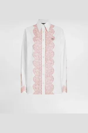 Dolce & Gabbana Camisa Holgada De Popelina De Algodón Con Aplicaciones De Encaje - Mujer Camisas Y Tops Algod�n 36