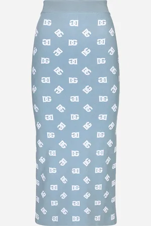 Dolce & Gabbana Falda De Tubo De Viscosa Con Logotipo Dg En Jacquard - Mujer Faldas 36