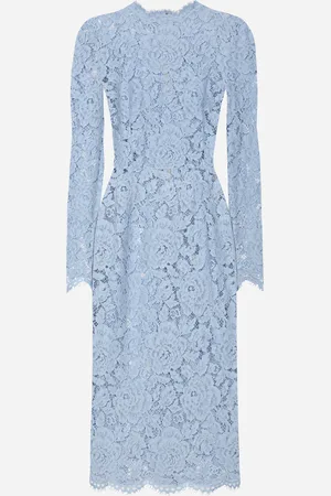 Dolce & Gabbana Vestido Longuette De Tubo De Encaje Cordonetto Floral Con Logotipo - Mujer Vestidos 36