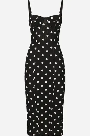 Dolce & Gabbana Vestido Corsetero De Tubo De Marquisette Con Estampado De Lunares - Mujer Vestidos 36