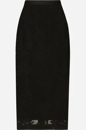 Dolce & Gabbana Falda De Tubo De Encaje Con Abertura - Mujer Faldas Encaje 36