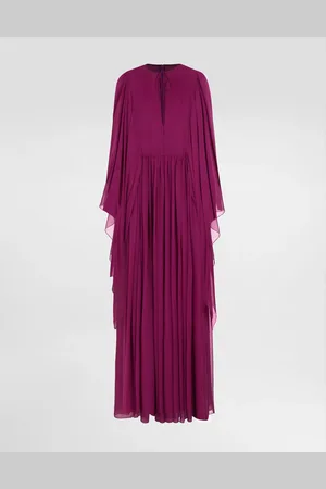 Dolce & Gabbana Caftán Largo De Chifón De Seda Con Cordón Ajustable - Mujer Vestidos Seda 38