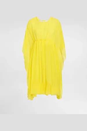 Dolce & Gabbana Caftán Corto De Chifón De Seda Con Cordón Ajustable - Mujer Vestidos Seda 38