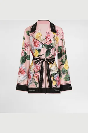 Dolce & Gabbana Camisa Estilo Pijama De Sarga Con Estampado De Peonías Y Rosas - Mujer Camisas Y Tops 36
