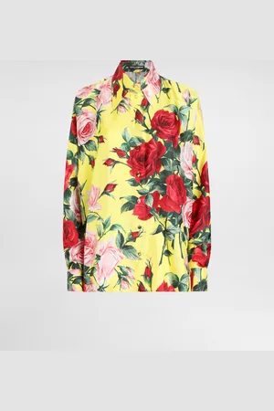 Dolce & Gabbana Camisa Holgada De Sarga De Seda Con Estampado Bouquet - Mujer Camisas Y Tops 40