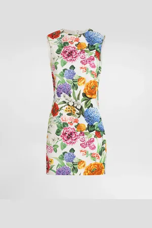 Dolce & Gabbana Vestido Midi De Brocado Con Estampado De Flores - Mujer Vestidos 38
