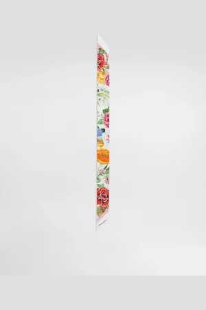 Dolce & Gabbana Bandana De Sarga Con Estampado De Flores 6 X 100 - Mujer Bufandas Y Foulards Onesize