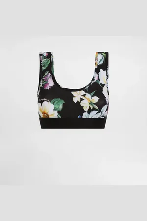 Dolce & Gabbana Top Sujetador Deportivo De Punto Con Estampado De Flores - Mujer Camisas Y Tops 36