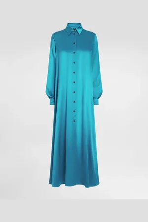 Dolce & Gabbana Caftán Largo De Raso De Seda - Mujer Vestidos 38