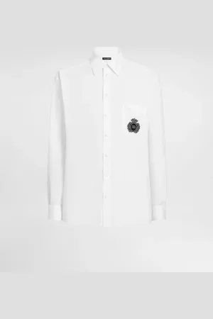 Dolce & Gabbana Camisa De Lino Con Parche Heráldico - Hombre Camisas Lino 37