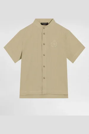 Dolce & Gabbana Camisa De Lino Con Logotipo Dg Bordado - Hombre Camisas 3 Years