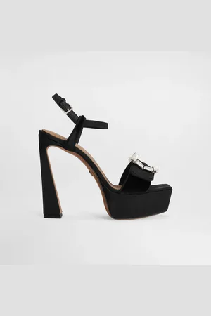 Dolce & Gabbana Sandalia Plataforma De Terciopelo Con Hebilla Joya - Mujer Sandalias Y Cuñas 35