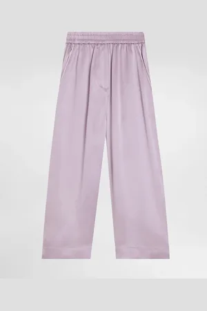 Dolce & Gabbana Pantalón Estilo Pijama De Raso De Seda Con Logotipo Dg Bordado - Mujer Pantalones Y Faldas 8 Years
